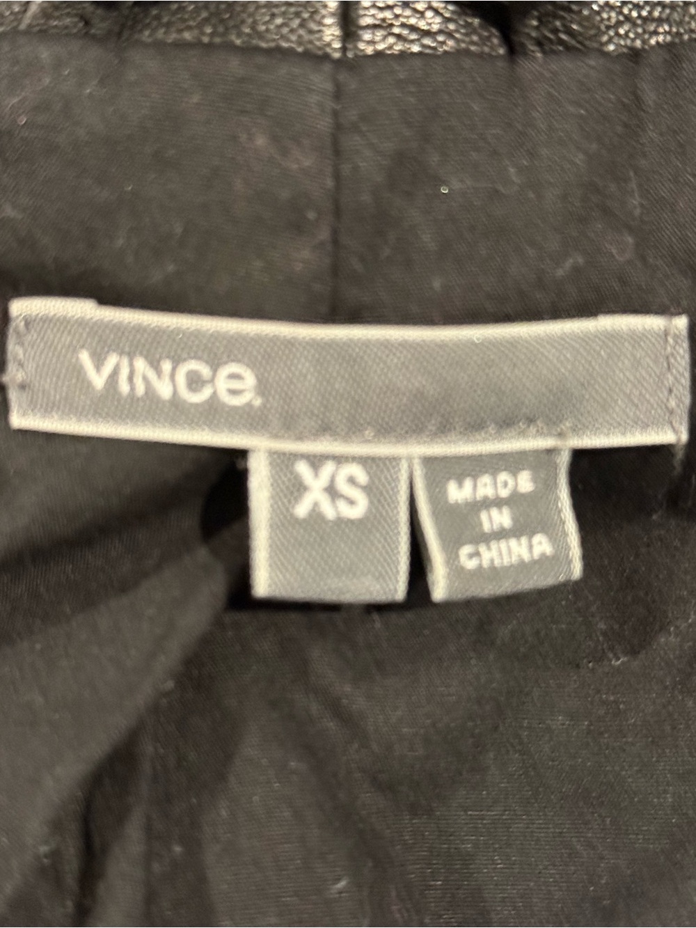 VINCE - Women's Black Leather Asymmetric Zip Jacket - Picture 5 of 7